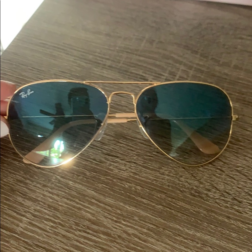 Ray-Ban Aviators - blue lense w/ gold frame